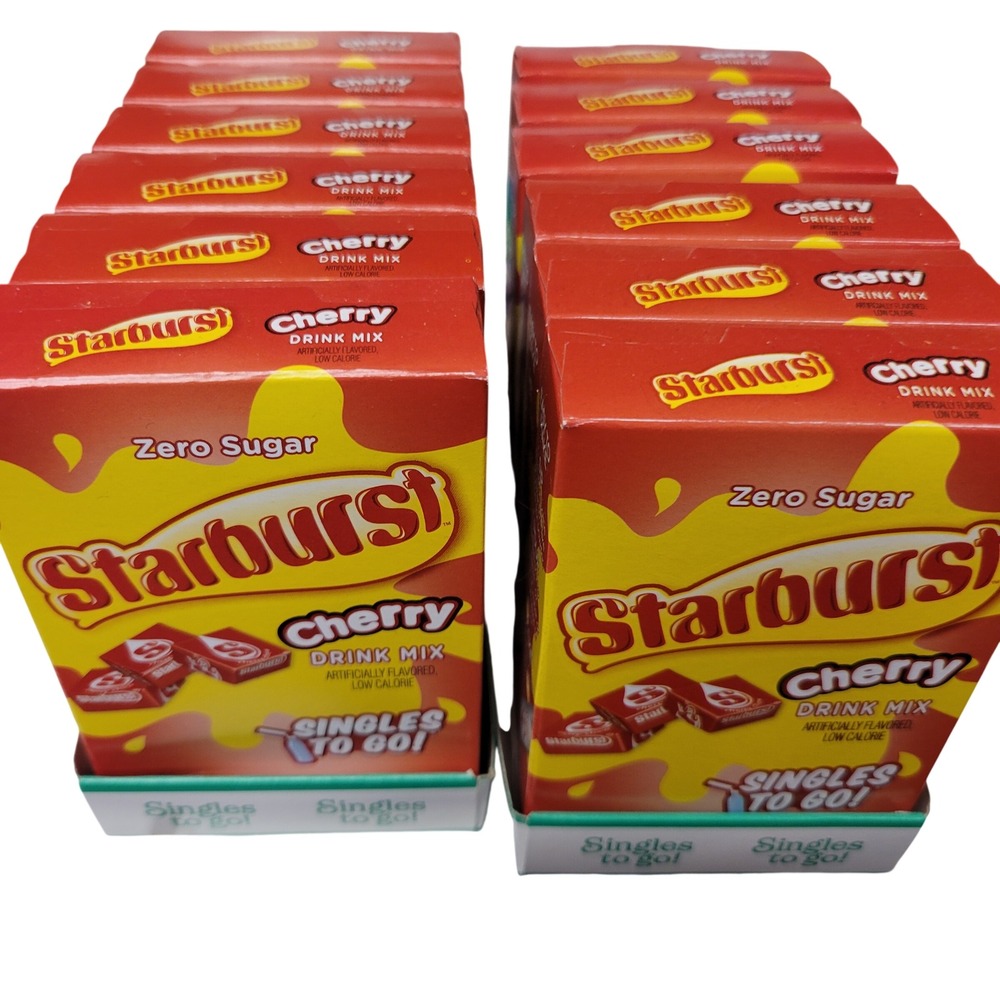 12 Pack Starburst Cherry Zero Sugar Drink Mix Singles To Go 72 Total Sticks